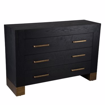 Liberta - Maison GIANT Συρταριέρα Μαύρη/Χρυσή 137x45x92.5cm 09-2057