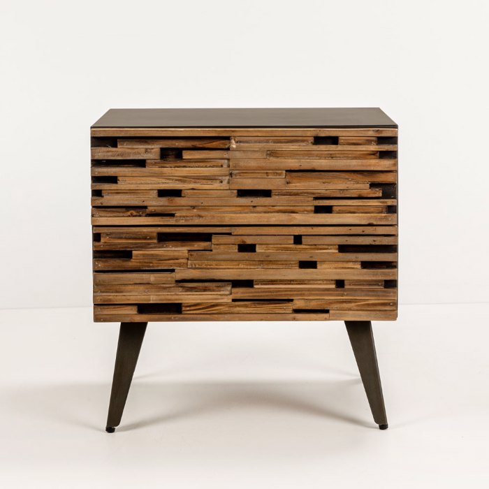 Liberta - Maison COAST Komodino Mavro/Fusiko 55x43x55.5cm 09-2058