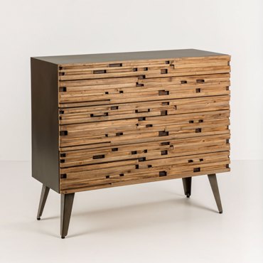 Liberta - Maison COAST Συρταριέρα Μαύρη/Φυσική με 3 Συρτάρια 90x37x79cm 09-2066