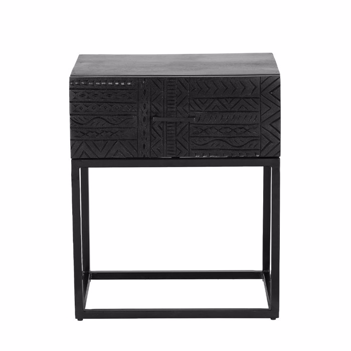 Liberta - Maison AZTEC Komodino Mavro me 1 Surtari 50x35x60cm 09-2094