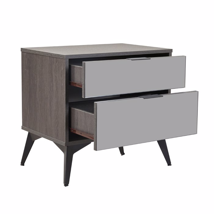 Liberta - Maison SPECCHIO Κομοδίνο με 2 Συρτάρια Μαύρο Oak/Καθρέπτης 58x39x55cm 09-2127 Liberta - Maison SPECCHIO Komodino me 2 Surtaria Mavro Oak/Kathreptis 58x39x55cm 09-2127