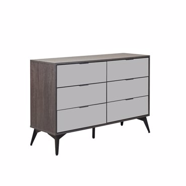 Liberta - Maison SPECCHIO Συρταριέρα με 6 Συρτάρια Μαύρο Oak/Καθρέπτης 120x39x80cm 09-2128