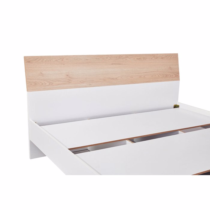 Liberta - Maison LUCIDO Κρεβάτι Λευκό Oak/Φυσικό 162x202x88cm 09-2129 Liberta - Maison LUCIDO Krebati Lefko Oak/Fusiko 162x202x88cm 09-2129
