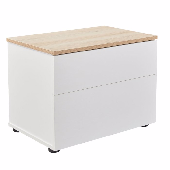 Liberta - Maison LUCIDO Κομοδίνο με 2 Συρτάρια Λευκό Oak/Φυσικό 58x39x44.5cm 09-2130 Liberta - Maison LUCIDO Komodino me 2 Surtaria Lefko Oak/Fusiko 58x39x44.5cm 09-2130