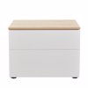 Liberta - Maison LUCIDO Komodino me 2 Surtaria Lefko Oak/Fusiko 58x39x44.5cm 09-2130