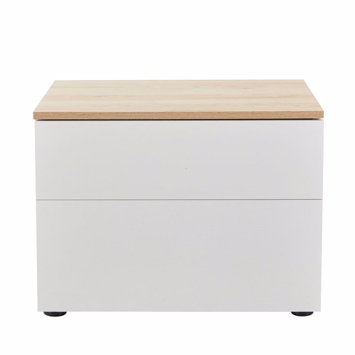 Liberta - Maison LUCIDO Κομοδίνο με 2 Συρτάρια Λευκό Oak/Φυσικό 58x39x44.5cm 09-2130 Liberta - Maison LUCIDO Komodino me 2 Surtaria Lefko Oak/Fusiko 58x39x44.5cm 09-2130