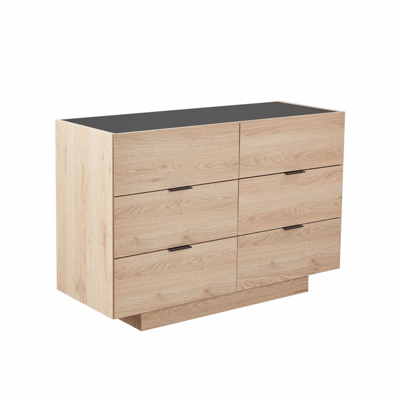 Liberta - Maison CUBIUS Συρταριέρα Φυσική με 6 Συρτάρια 120x45.4x81cm 09-2137