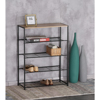 Liberta - Maison ZAPATO Papoutsothiki me 4 Rafia Sonoma/Mavri 63x30x83cm 10-0041