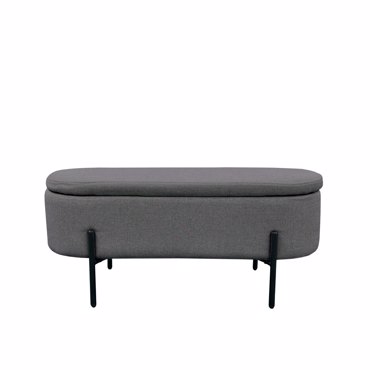 Liberta - Maison OVAL Σκαμπό με Αποθηκευτικό Χώρο Γκρι 95x36x43cm 16-0806