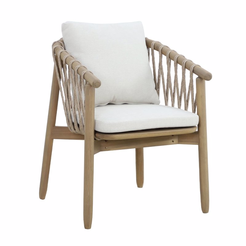 Liberta - Maison - ΣΗΜΑΝΤΙΚΟ: Σε περίπτωση διαφοράς τιμής από το κατάστημα ισχύει παντα και μόνο η τιμή του καταστήματος Liberta - Maison CORDA Καρέκλα Φυσική με Λευκό Μαξιλάρι