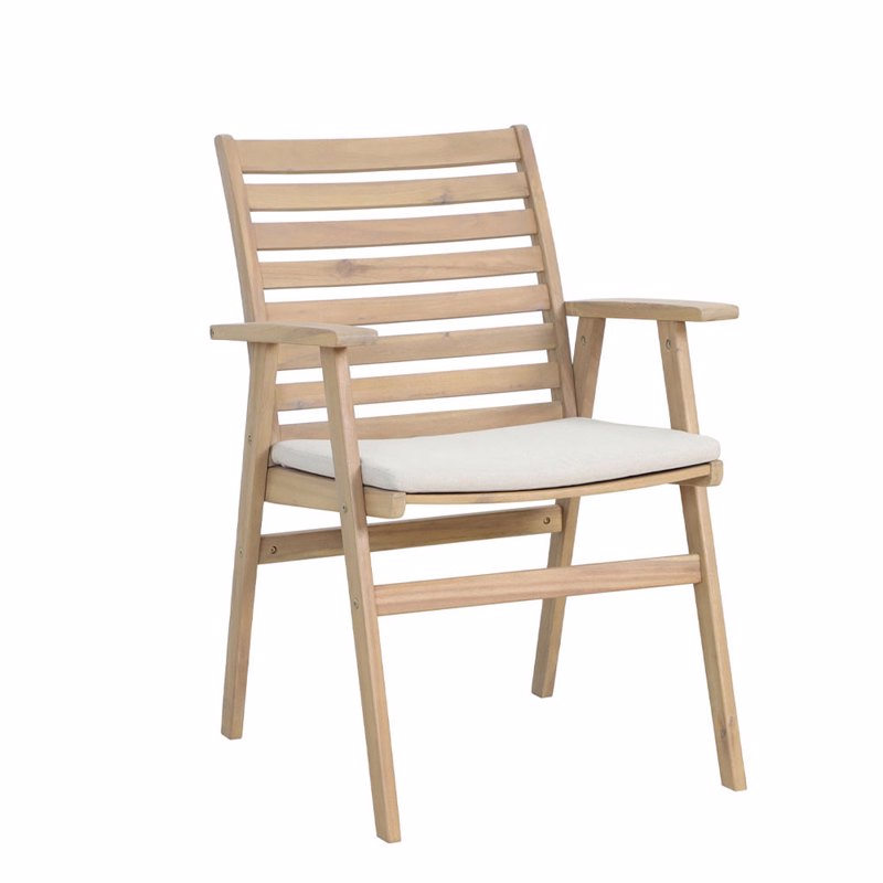 Liberta - Maison ETOILE Καρέκλα Φυσική με Λευκό Μαξιλάρ