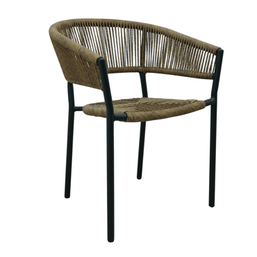 Liberta - Maison BREEZE Καρέκλα Μαύρη/Καρυδί 56x60x78cm 22-0296