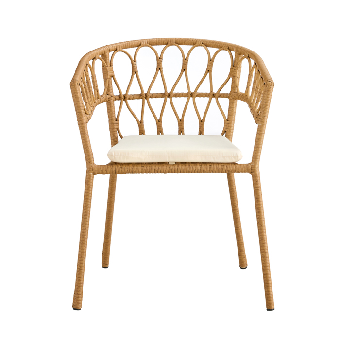 Liberta - Maison SURABAYA Καρέκλα Φυσική με Λευκό Μαξιλάρι 59x56x77.5cm 22-0299 Liberta - Maison SURABAYA Karekla Fusiki me Lefko Maxilari 59x56x77.5cm 22-0299