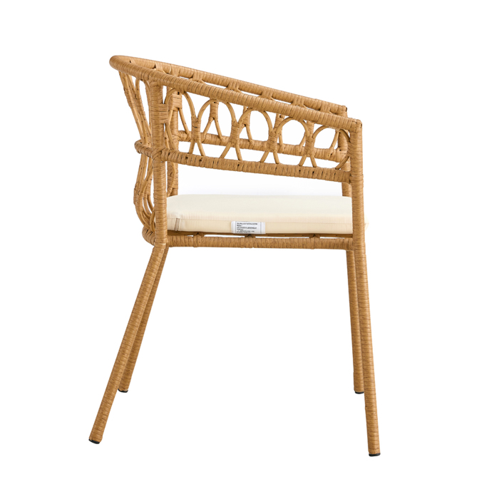 Liberta - Maison SURABAYA Καρέκλα Φυσική με Λευκό Μαξιλάρι 59x56x77.5cm 22-0299 Liberta - Maison SURABAYA Karekla Fusiki me Lefko Maxilari 59x56x77.5cm 22-0299