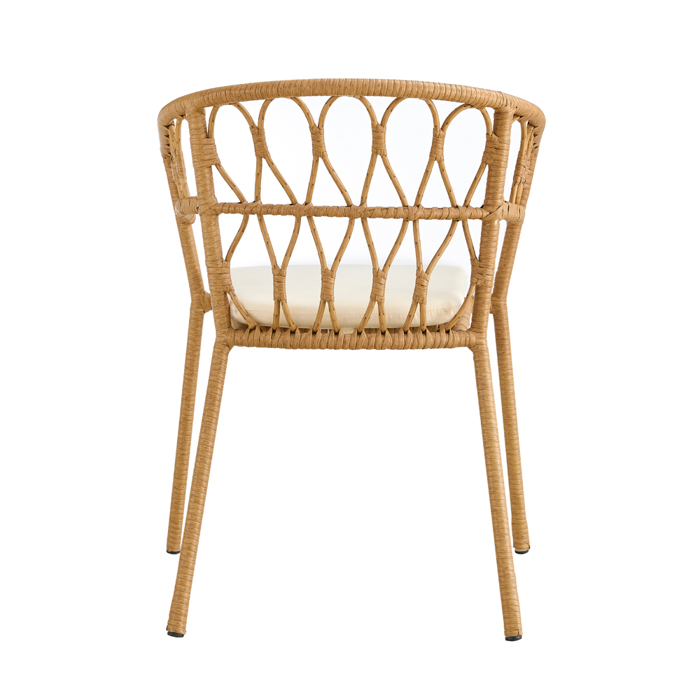Liberta - Maison SURABAYA Καρέκλα Φυσική με Λευκό Μαξιλάρι 59x56x77.5cm 22-0299 Liberta - Maison SURABAYA Karekla Fusiki me Lefko Maxilari 59x56x77.5cm 22-0299