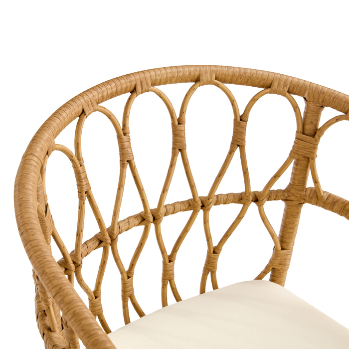 Liberta - Maison SURABAYA Καρέκλα Φυσική με Λευκό Μαξιλάρι 59x56x77.5cm 22-0299 Liberta - Maison SURABAYA Karekla Fusiki me Lefko Maxilari 59x56x77.5cm 22-0299