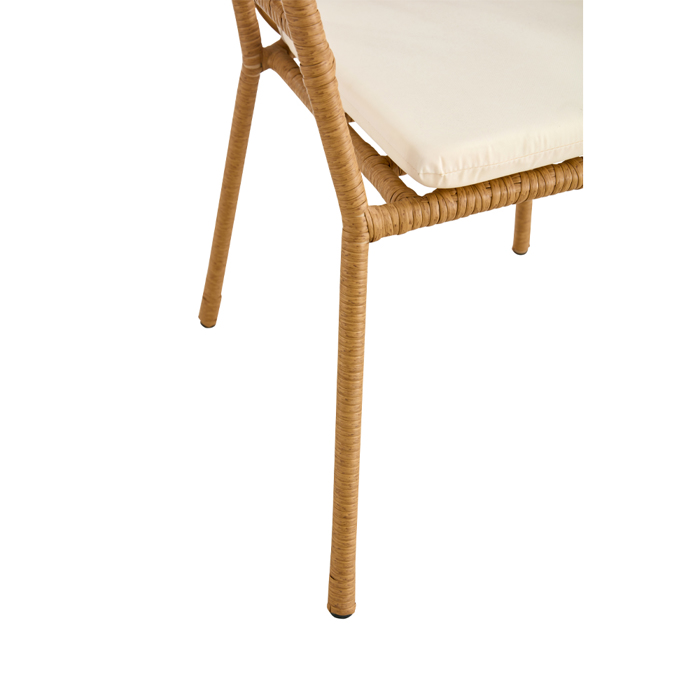 Liberta - Maison SURABAYA Καρέκλα Φυσική με Λευκό Μαξιλάρι 59x56x77.5cm 22-0299 Liberta - Maison SURABAYA Karekla Fusiki me Lefko Maxilari 59x56x77.5cm 22-0299