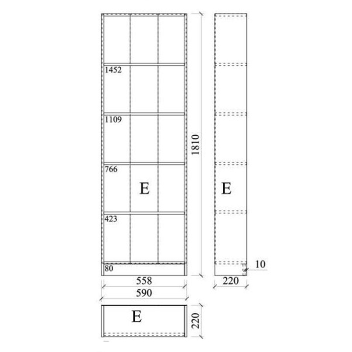 Liberta - Maison ADORNO 59 Bibliothiki Sonoma 59x22x183cm 24-0388