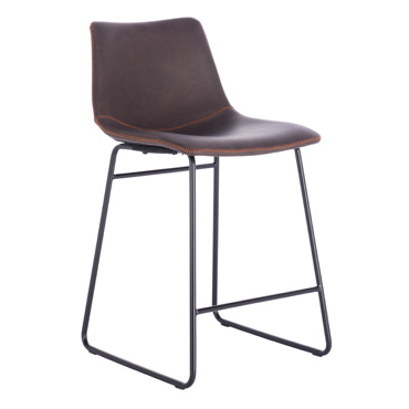 Liberta - Maison NUEVO Σκαμπό Bar Καφέ Antique Washed Μαύρο 46x57.5x89cm 26-0040