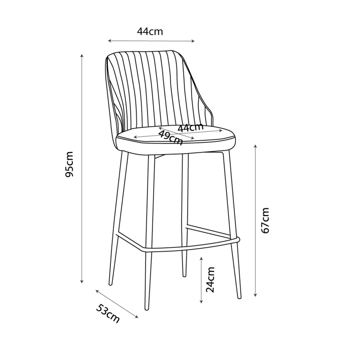 Liberta - Maison KING Skampo Bar Mavro 44x53x95cm 26-0056