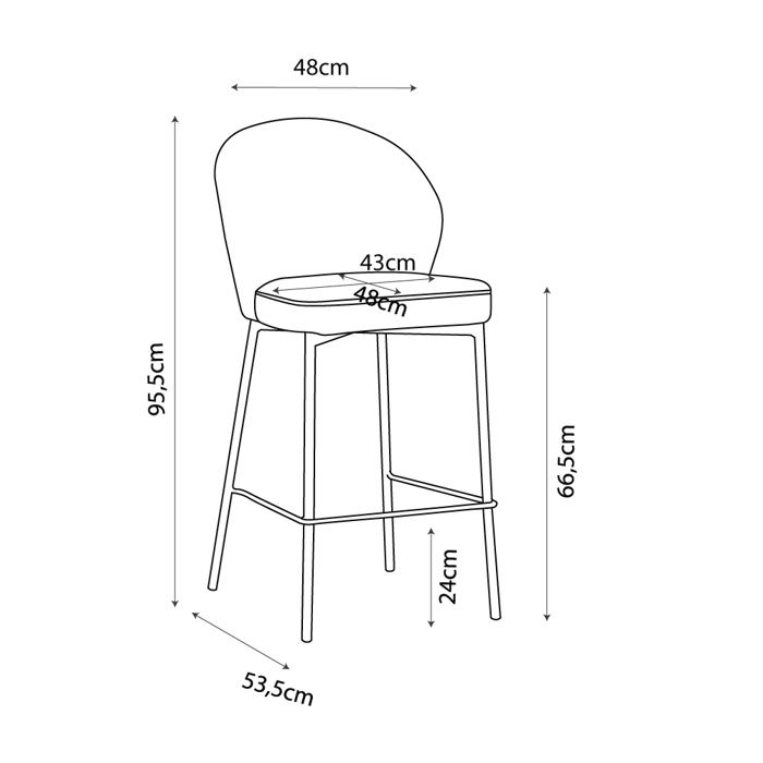 Liberta - Maison LUNE Skampo Bar Lefko 48x53.5x95.5cm 26-0058