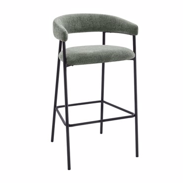 Liberta - Maison ECLIPSE Σκαμπό Bar Λαδί Silver/Μαύρο 45x46x92cm 26-0080