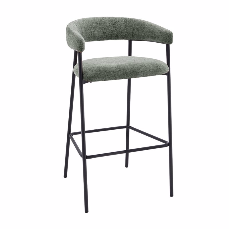 Έπιπλα σαλονιού agiovlasitishome - ΣΗΜΑΝΤΙΚΟ: Σε περίπτωση διαφοράς τιμής από το κατάστημα ισχύει παντα και μόνο η τιμή του καταστήματος Liberta - Maison ECLIPSE Σκαμπό Bar Λαδί Silver/Μαύρο 4