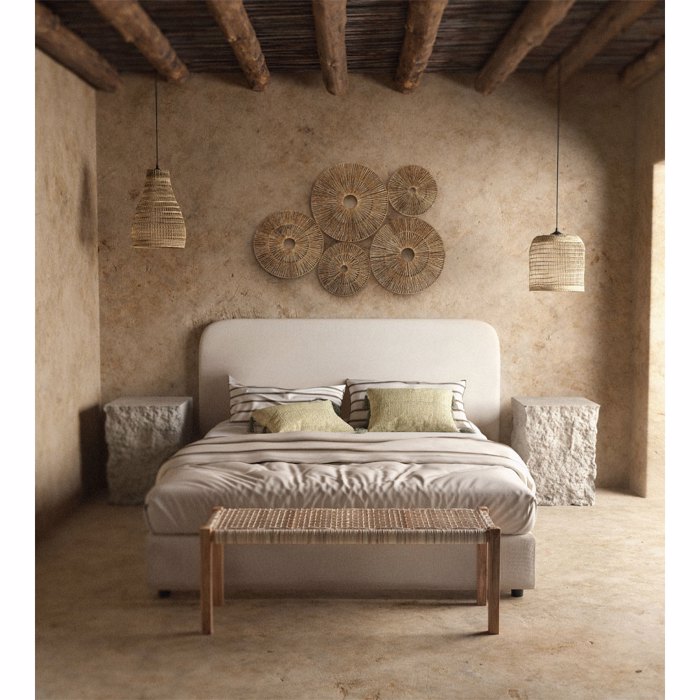 Liberta - Maison OVAL Κρεβάτι Off White 221x209x122cm (Για Στρώμα 160x200cm) 40-0016 Liberta - Maison OVAL Krebati Off White 221x209x122cm (Ga Stroma 160x200cm) 40-0016
