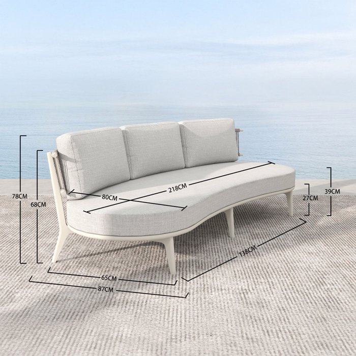 Liberta - Maison LA LUNA Set Saloni Exoterikou Xorou Off-White 218x87x68cm 49-0004