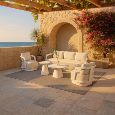 Liberta - Maison TORRE Σετ Σαλόνι Εξωτερικού Χώρου Off White 198x81x66cm 49-0006