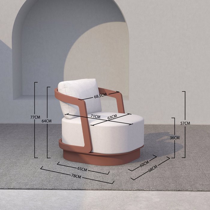 Liberta - Maison TORRE Set Saloni Exoterikou Xorou Terracotta 198x81x66cm 49-0007