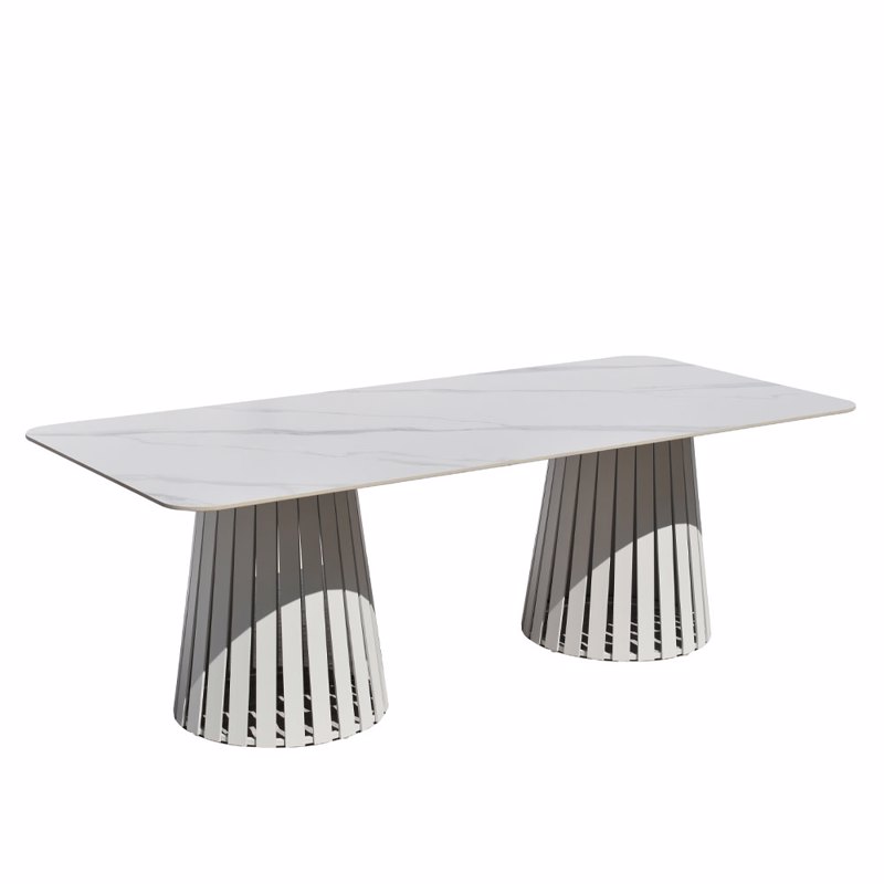 Liberta - Maison EURORA Τραπέζι Λευκό Με Οψη Μάρμαρου Λευκό 220x100x75cm 52-0012