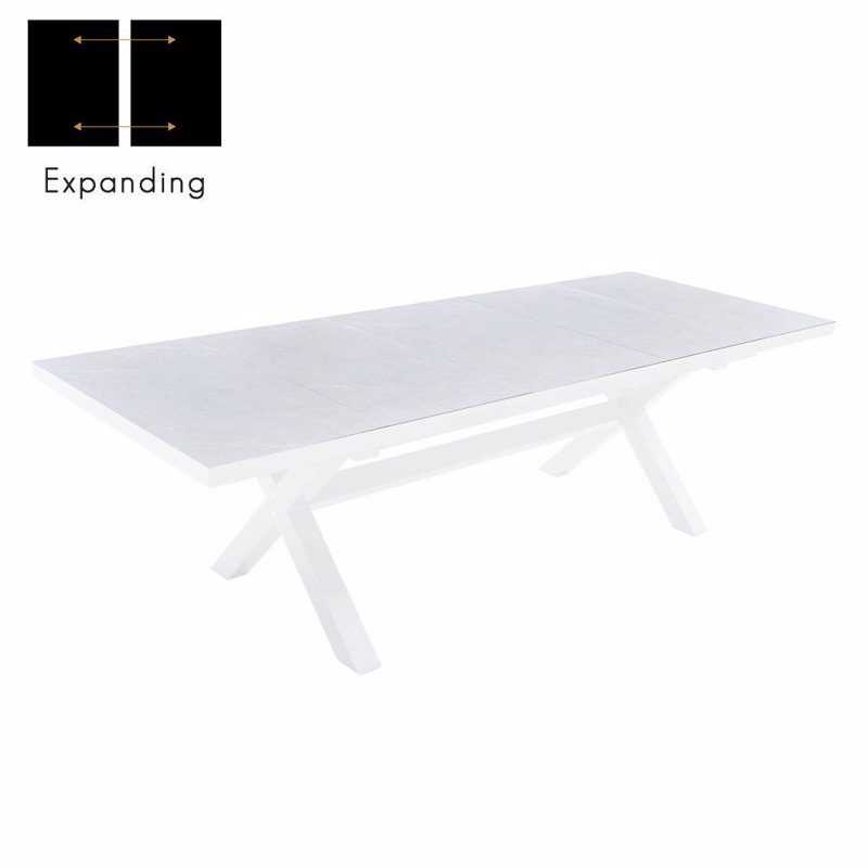 Liberta - Maison SORPRESA Τραπέζι Επεκρινόμενο Γκρι Latte Λευκό 202x101x77cm 52-0016