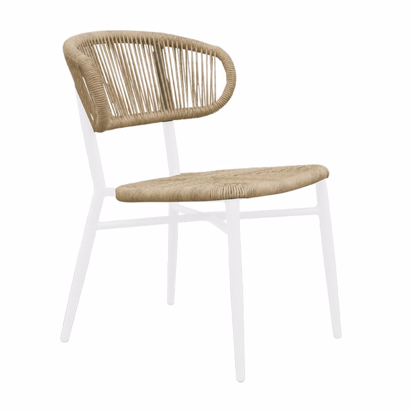 Liberta - Maison SEDAI Καρέκλα Λευκό Φυσικό 55x60x78cm 