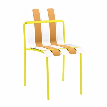 Liberta - Maison KIOSK Καρέκλα Λευκή/Πορτοκαλί 57x40.5x82cm 53-0044