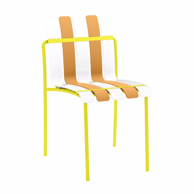 Liberta - Maison KIOSK Καρέκλα Λευκή/Πορτοκαλί 57x40.5x