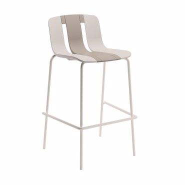 Liberta - Maison ART Σκαμπό Bar Μπεζ/Off White 52.5x52x103cm 58-0003