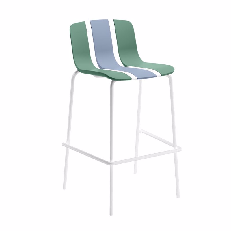 Liberta - Maison ART Σκαμπό Bar Πράσινο/Μπλε 52.5x52x10