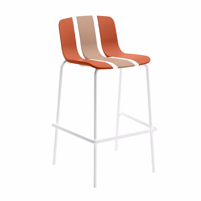 Liberta - Maison ART Σκαμπό Bar Terracotta/Mocca 52.5x5