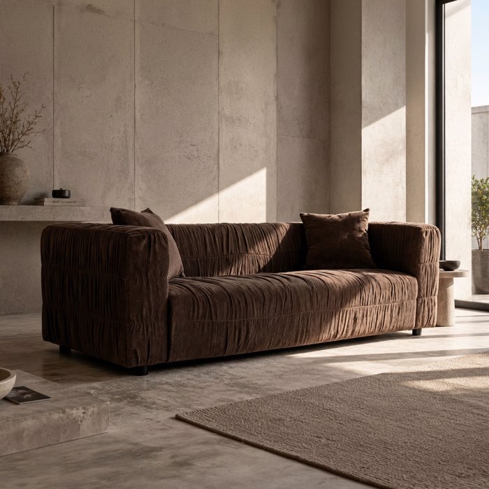 Liberta-Maison Plisse Kanapes 3ThESIOS Kafe 228x97x70cm 70-0476