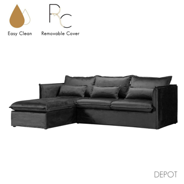 Liberta - Maison ONE ONLY Καναπές Γκρι με Αριστερή Γωνία 258x180x90cm 71-0067