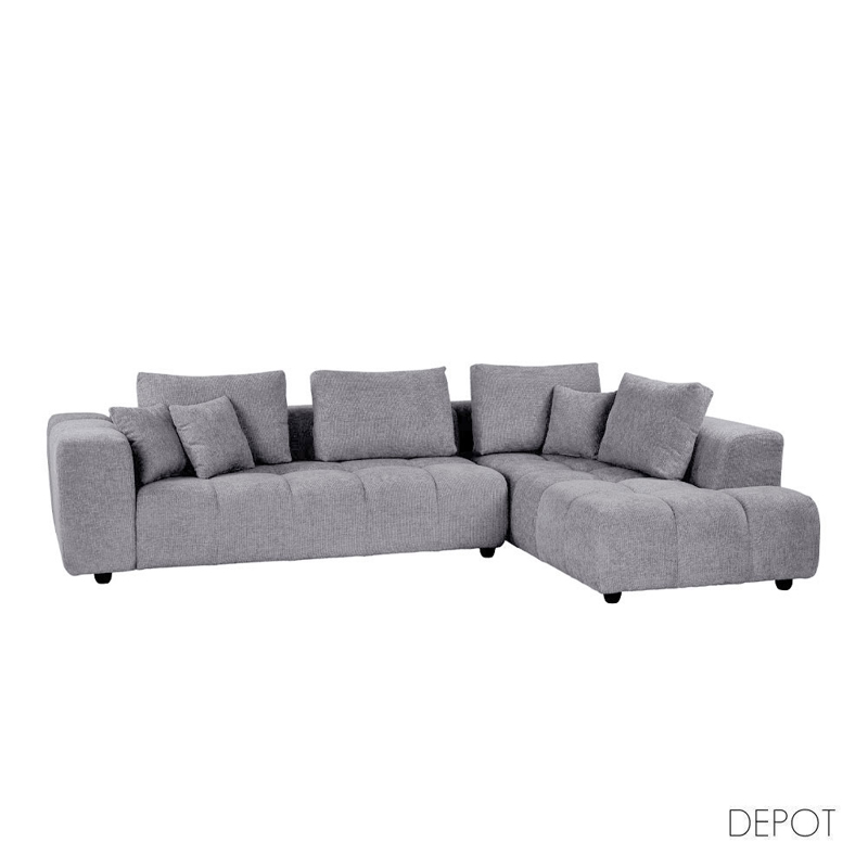 Liberta - Maison TOMOS Καναπές με Δεξιά Γωνία Γκρι Lega