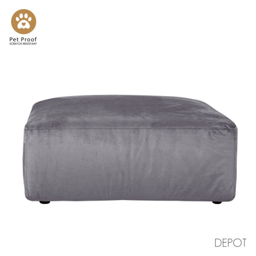 Liberta - Maison BOX Σκαμπό Γκρι Vogue 14 107x107x44cm 71-0178