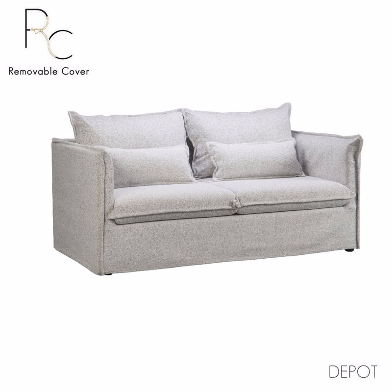 Έπιπλα σαλονιού agiovlasitishome - ΣΗΜΑΝΤΙΚΟ: Σε περίπτωση διαφοράς τιμής από το κατάστημα ισχύει παντα και μόνο η τιμή του καταστήματος Liberta - Maison PROUD Διθέσιος Καναπές Γκρι Ανοιχτό/Pu