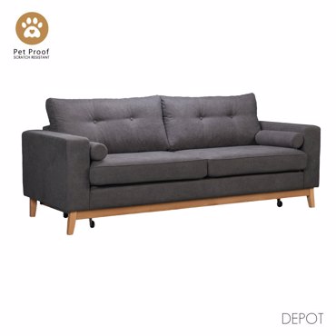 Liberta - Maison LUSSO Τριθέσιος Καναπές Κρεβάτι Γκρι LINO 17 218x85x87cm 71-0269