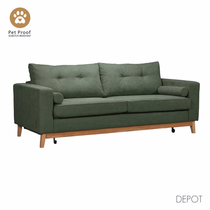 Liberta - Maison LUSSO Τριθέσιος Καναπές Κρεβάτι Λαδί LINO 77 218x85x87cm 71-0270 Liberta - Maison LUSSO Trithesios Kanapes Krebati Ladi LINO 77 218x85x87cm 71-0270