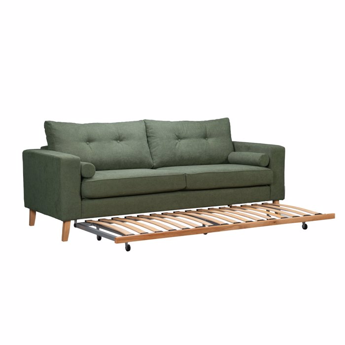 Liberta - Maison LUSSO Τριθέσιος Καναπές Κρεβάτι Λαδί LINO 77 218x85x87cm 71-0270 Liberta - Maison LUSSO Trithesios Kanapes Krebati Ladi LINO 77 218x85x87cm 71-0270