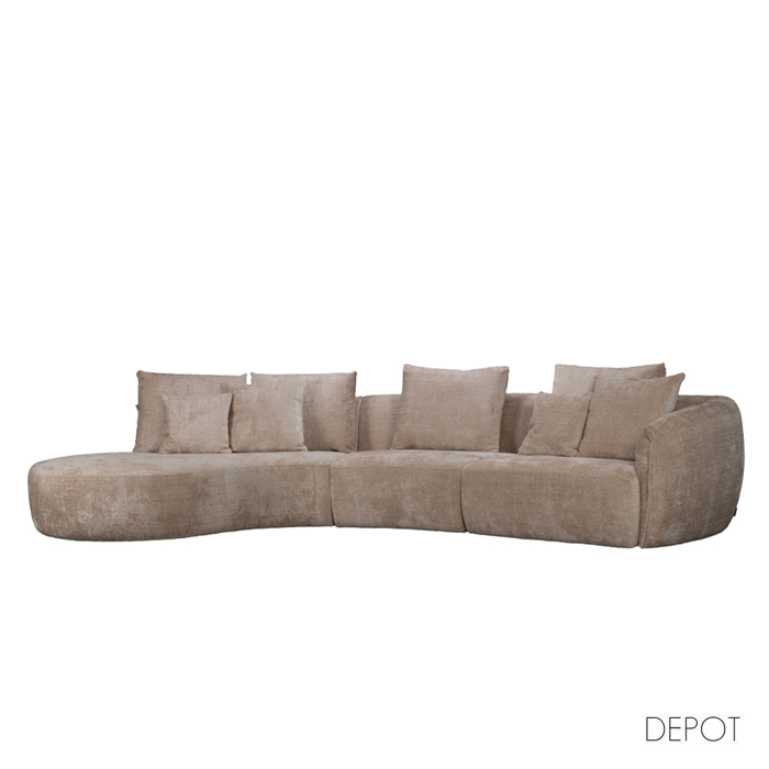 Liberta - Maison CURVO Kanapes me Aristeri Gnia Beige Cremona 14 412x162x92cm 71-0388