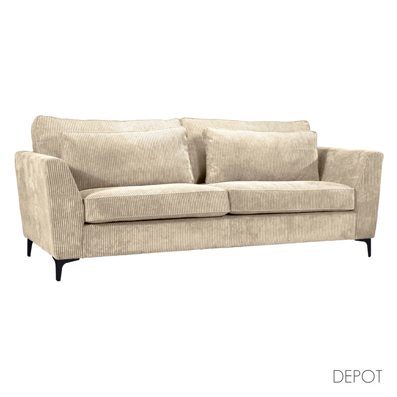 Liberta - Maison FOREVER Τριθέσιος Καναπές Μπεζ Lincoln 03 223x96x93cm 71-0401
