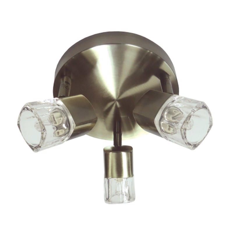 ACA 3Φωτο Σποτ Οροφής Μεταλλικό/Γυάλινο Περιστρεφόμενο 